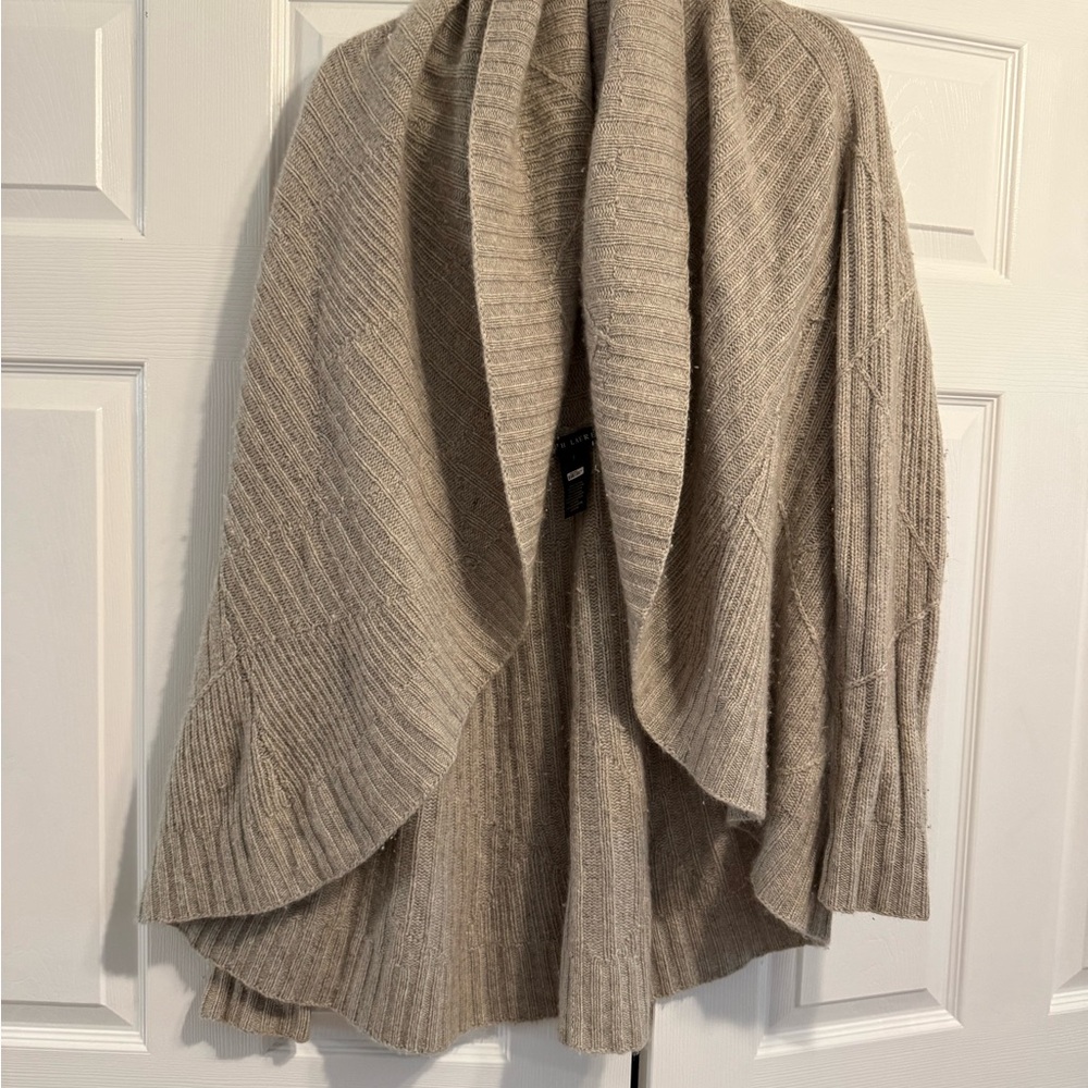 Ralph Lauren Taupe Women's Knit Poncho